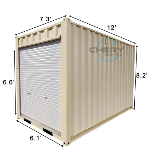 12′ Small Cubic Shipping Container, Rollup Door