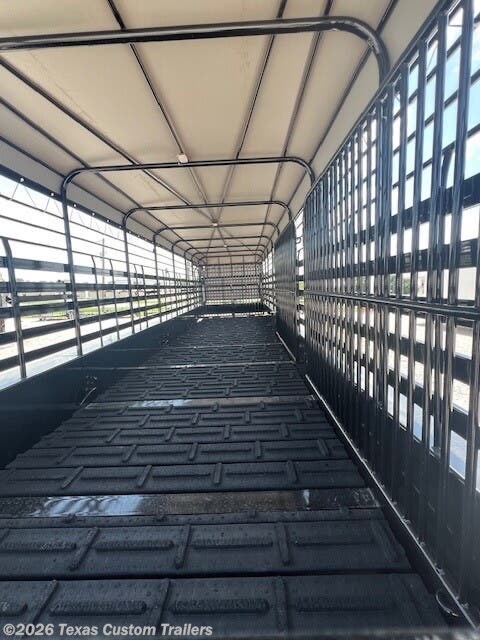 2025 Gooseneck Trailers 32X6.8 Steel Stock w/Canvas top view 3